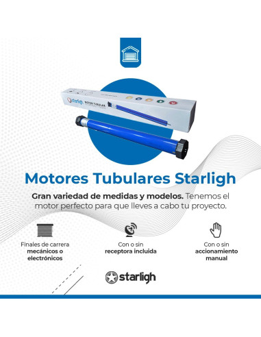 Manivela 1.2m. para manejo manual motor tubular