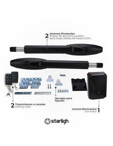 Kit Pivotante Doble - A Pistón 2,5m | STARLIGH