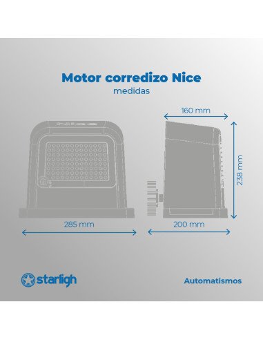 Kit Motor Corredizo 350Kg - Rápido | NICE