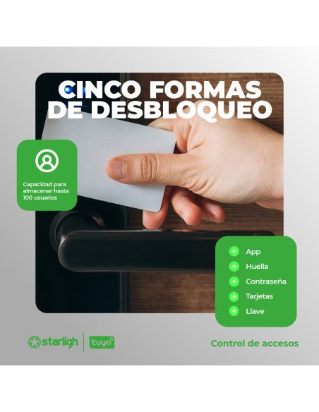 Cerradura Inteligente - Huella, Tarjeta y Código | STARLIGH