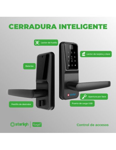 Cerradura Inteligente - Huella, Tarjeta y Código | STARLIGH