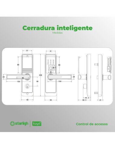Cerradura Inteligente - Huella, Tarjeta y Código | STARLIGH