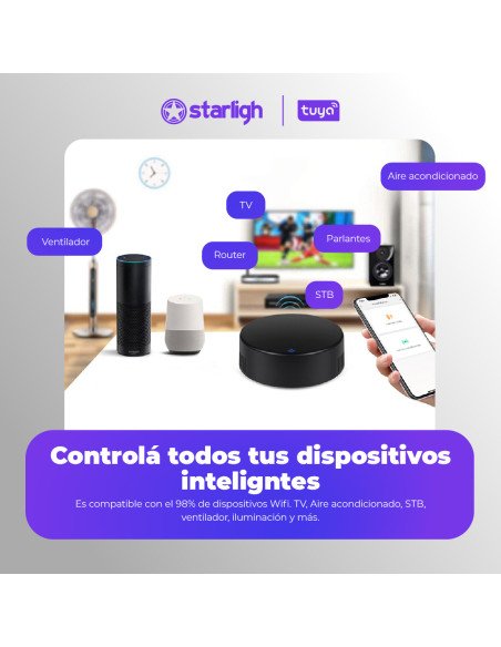 Control Remoto WIFI Tuya con Función de Monitor de Temperatura y Humedad