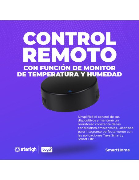 Control Remoto WIFI Tuya con Función de Monitor de Temperatura y Humedad