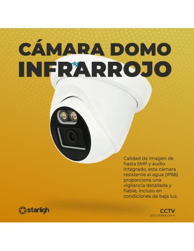 Cámara Domo Metálico con Audio
