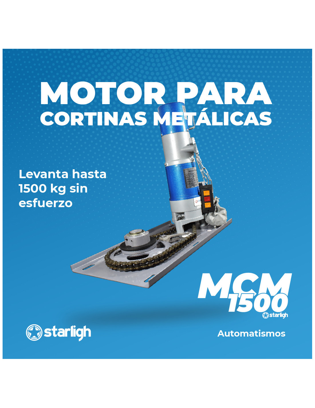 Kit Motor Cortina Metálica 1500Kg