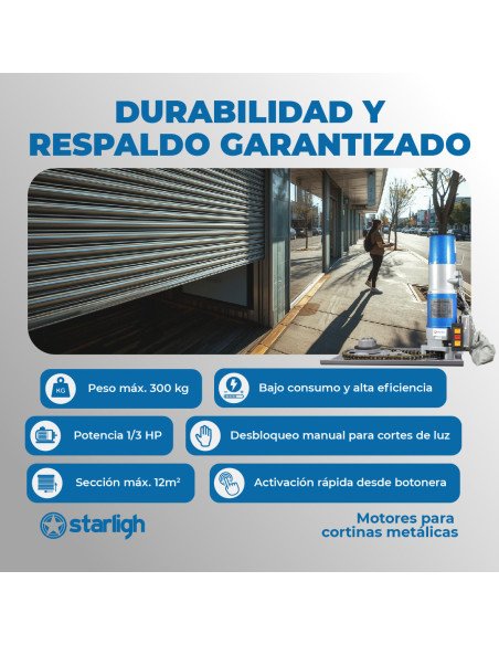 Kit Motor Cortina Metálica 300Kg