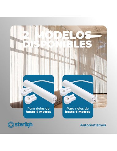 Kit Motor Starligh para cortinas de riel de hasta 6m.