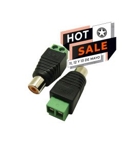 Conector con bornera RCA hembra