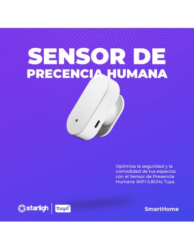 Sensor de Presencia Humana WIFI 5.8GHz Tuya