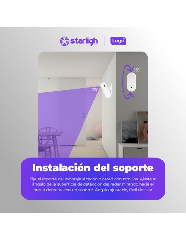 Sensor de Presencia Humana WIFI 5.8GHz Tuya