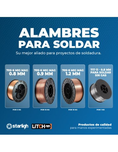 Rollo Alambre para soldar 15kg. 70s-6 Mig Mag 0.9mm