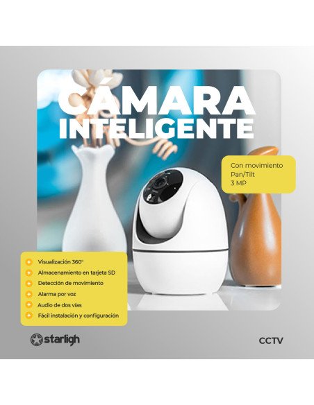 Cámara Domo IP WIFI 2MP mov.PAN/TILT