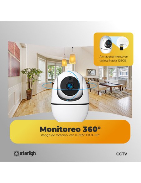 Cámara Domo IP WIFI 2MP mov.PAN/TILT