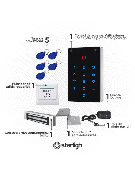 Kit de control de accesos Exterior y WIFI